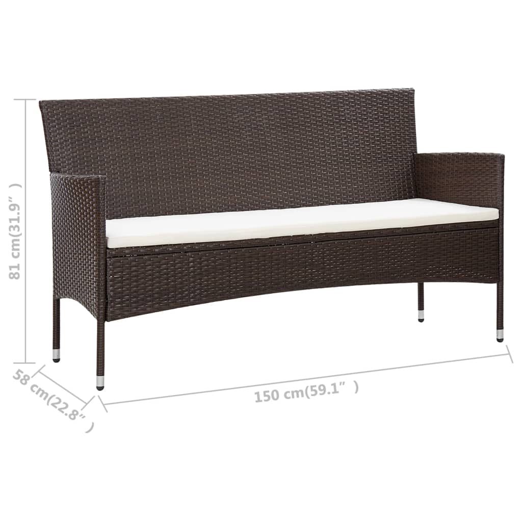 Set Mobilier De Grădină Cu Perne, 5 Piese, , Poliratan