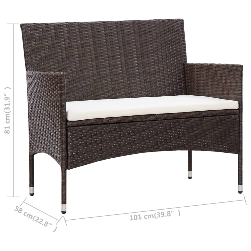 Set Mobilier De Grădină Cu Perne, 5 Piese, , Poliratan