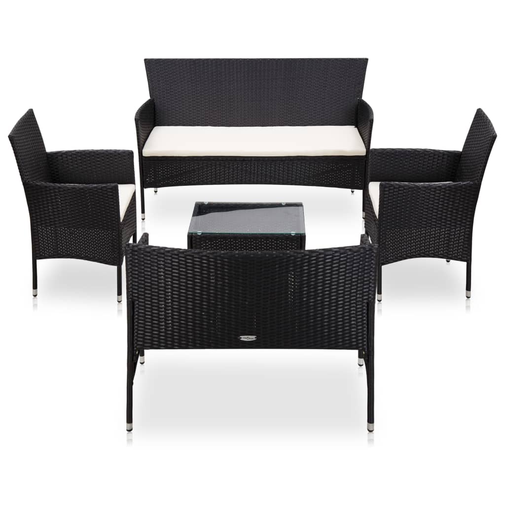 Set Mobilier De Grădină Cu Perne, 5 Piese, , Poliratan