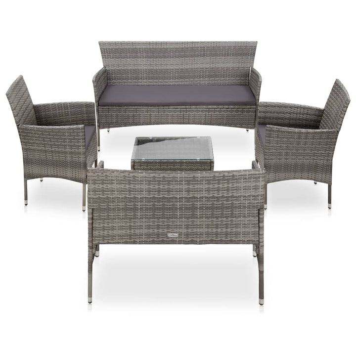 Set Mobilier De Grădină Cu Perne, 5 Piese, , Poliratan