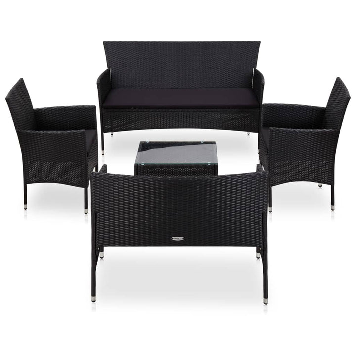Set Mobilier De Grădină Cu Perne, 5 Piese, , Poliratan