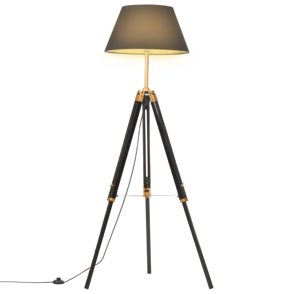 Lampă De Podea Trepied, , 141 Cm, Lemn Masiv Tec