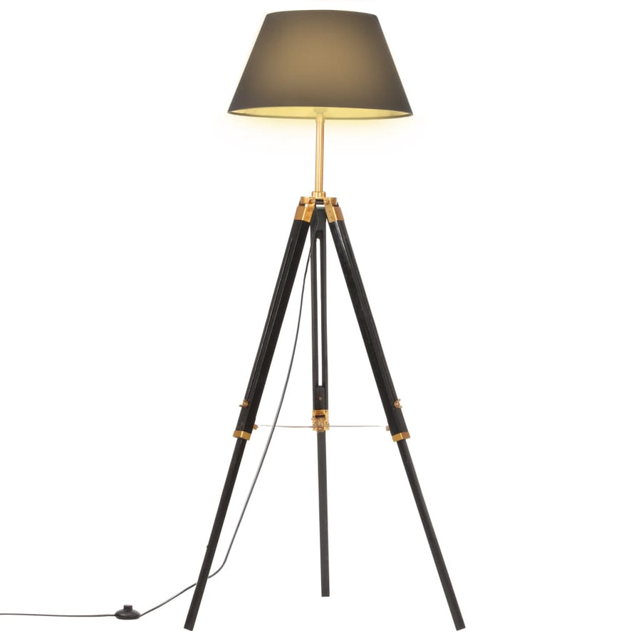 Lampă De Podea Trepied, , 141 Cm, Lemn Masiv Tec