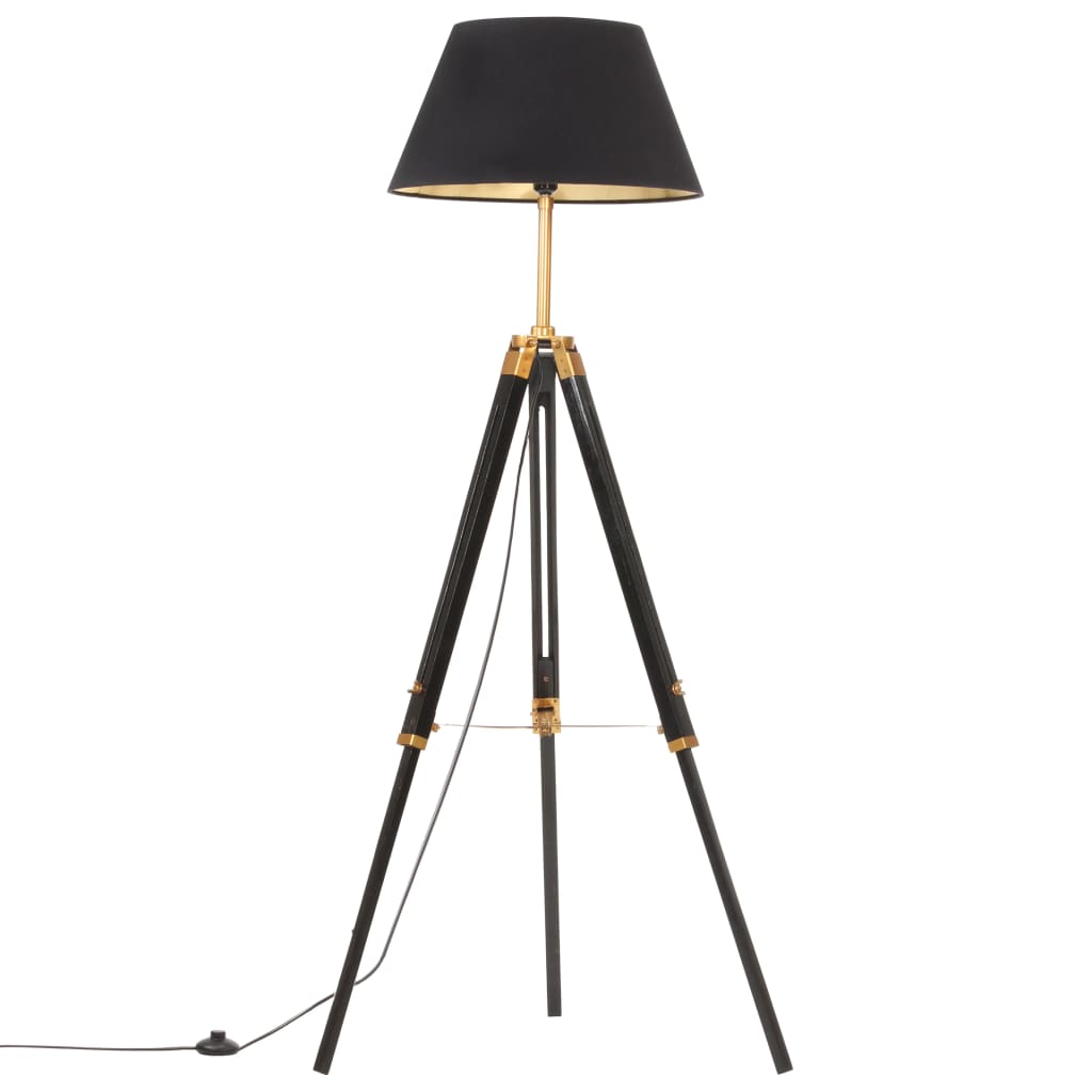 Lampă De Podea Trepied, , 141 Cm, Lemn Masiv Tec