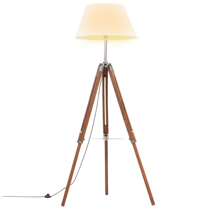Lampă De Podea Trepied, , 141 Cm, Lemn Masiv Tec