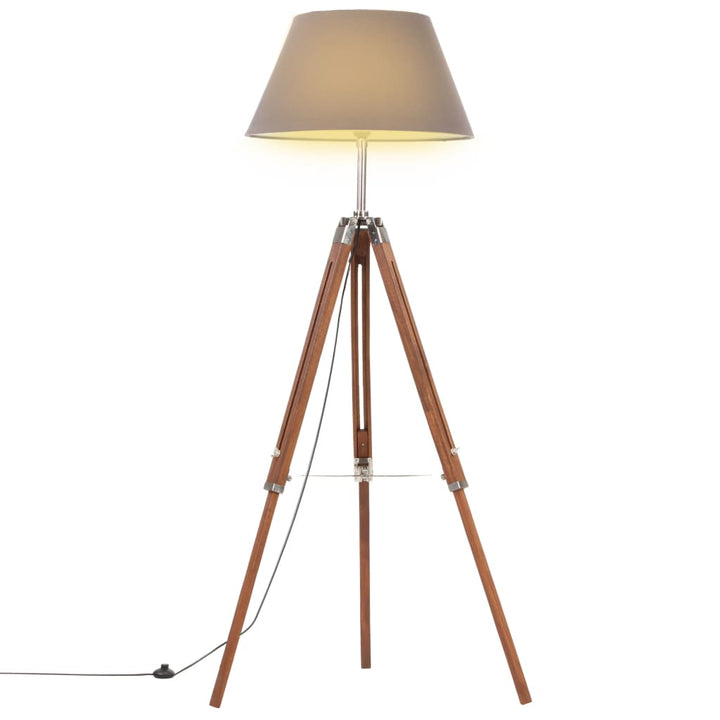 Lampă De Podea Trepied, , 141 Cm, Lemn Masiv Tec