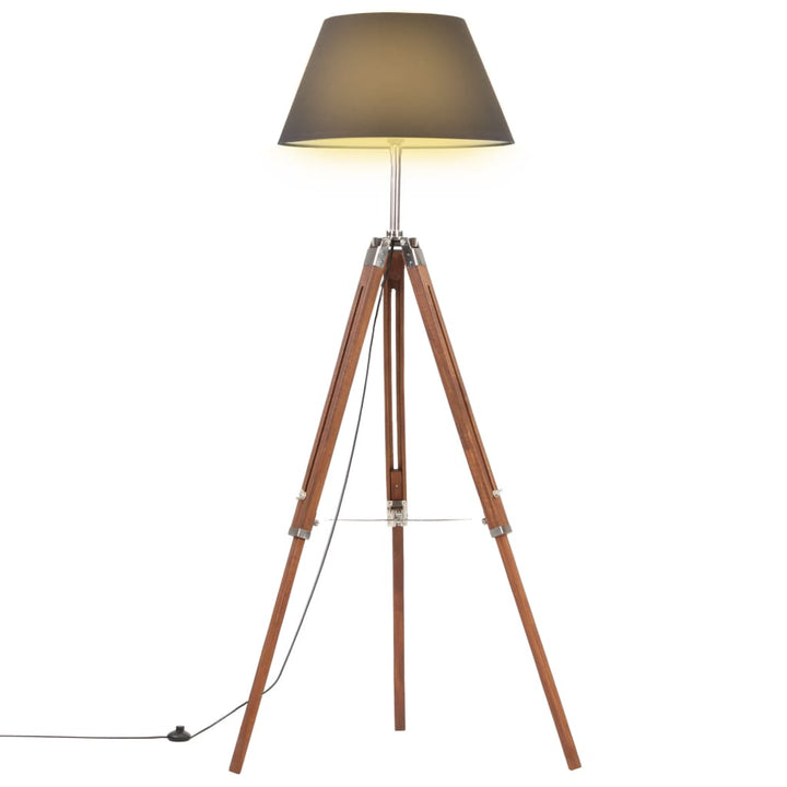 Lampă De Podea Trepied, , 141 Cm, Lemn Masiv Tec
