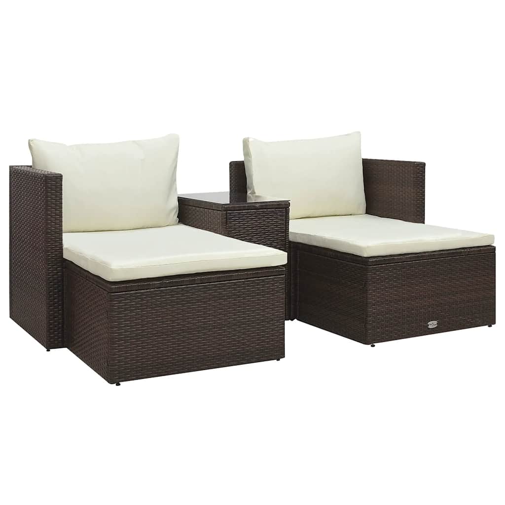 Set Mobilier De Grădină Cu Perne, 5 Piese, , Poliratan