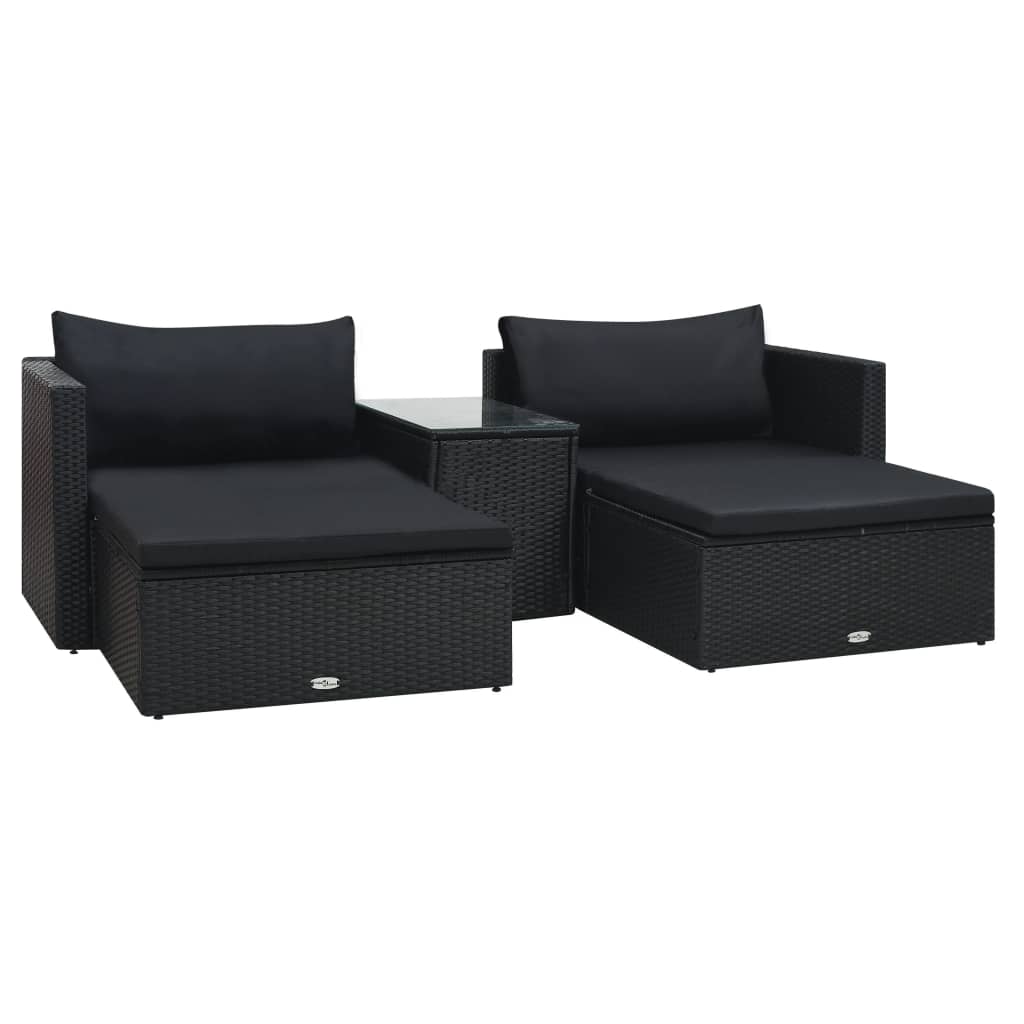 Set Mobilier De Grădină Cu Perne, 5 Piese, , Poliratan