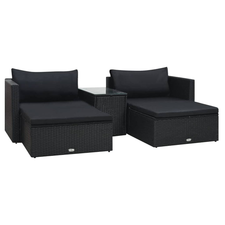 Set Mobilier De Grădină Cu Perne, 5 Piese, , Poliratan