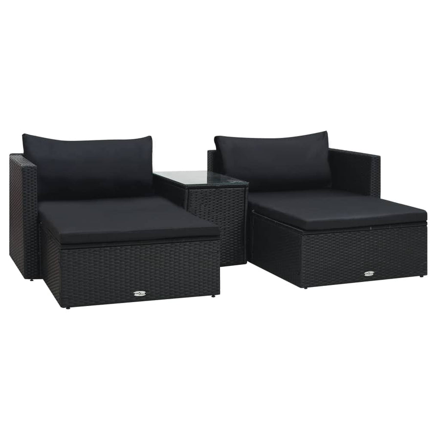 Set Mobilier De Grădină Cu Perne, 5 Piese, , Poliratan