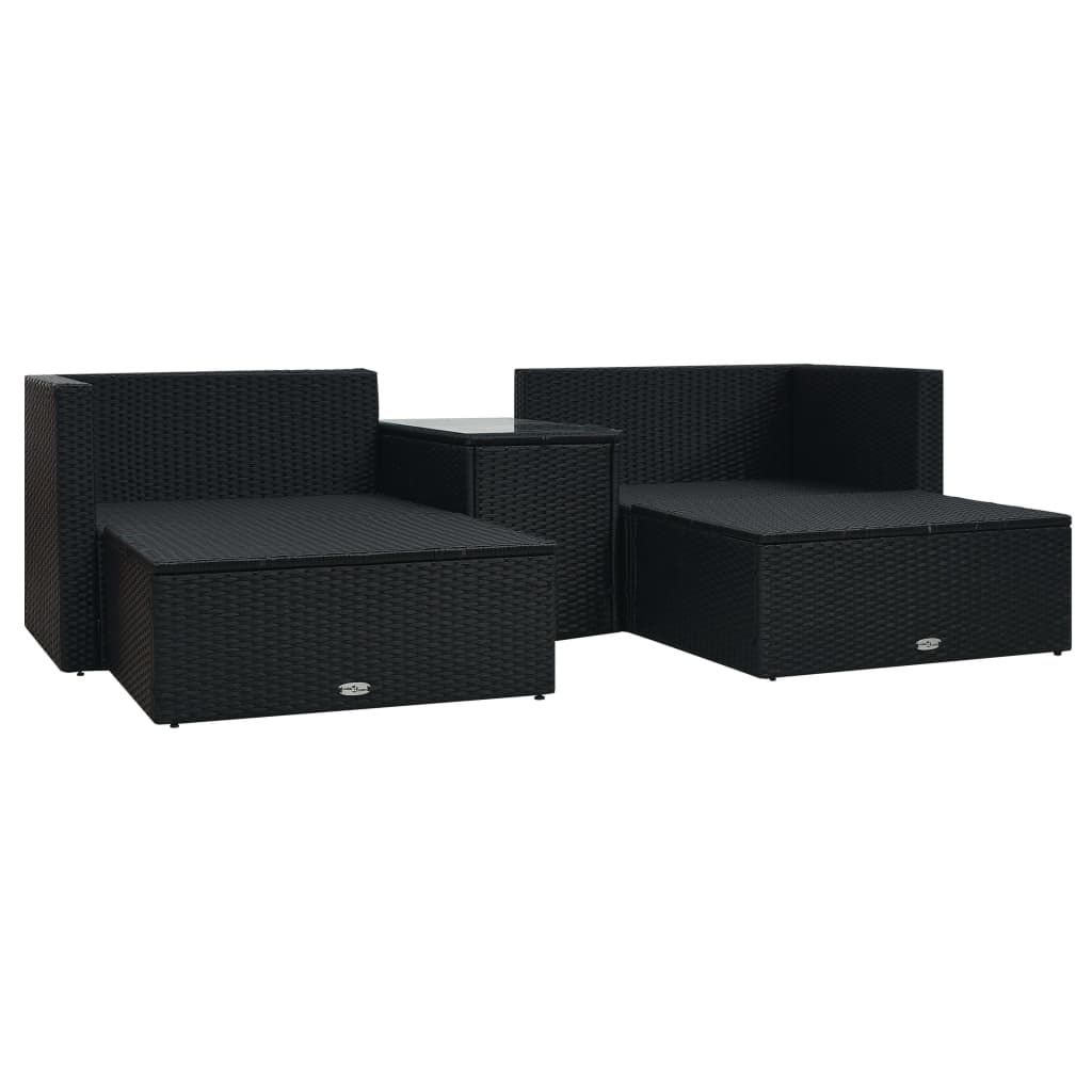 Set Mobilier De Grădină Cu Perne, 5 Piese, , Poliratan