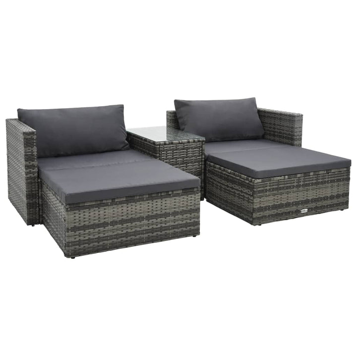 Set Mobilier De Grădină Cu Perne, 5 Piese, , Poliratan