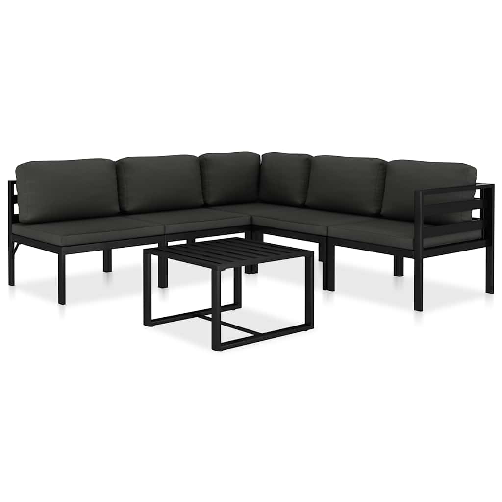 Set Mobilier De Grădină Cu Perne, 5 Piese, Antracit, Aluminiu