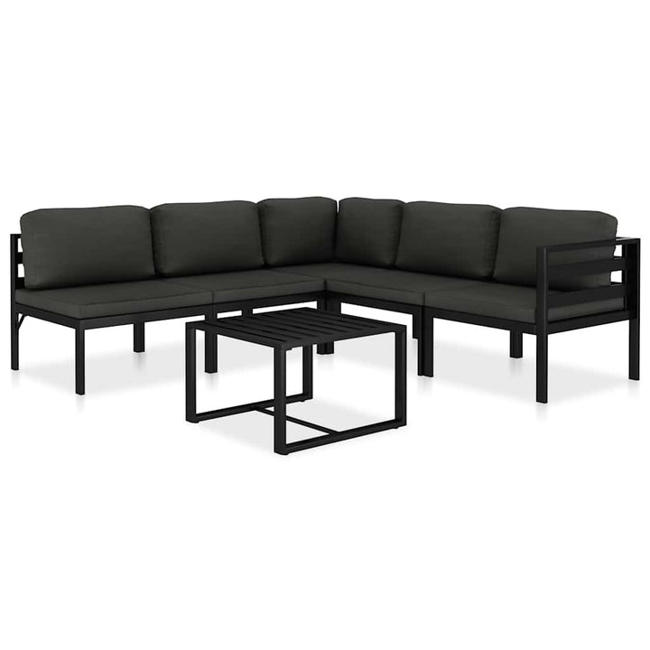 Set Mobilier De Grădină Cu Perne, 5 Piese, Antracit, Aluminiu