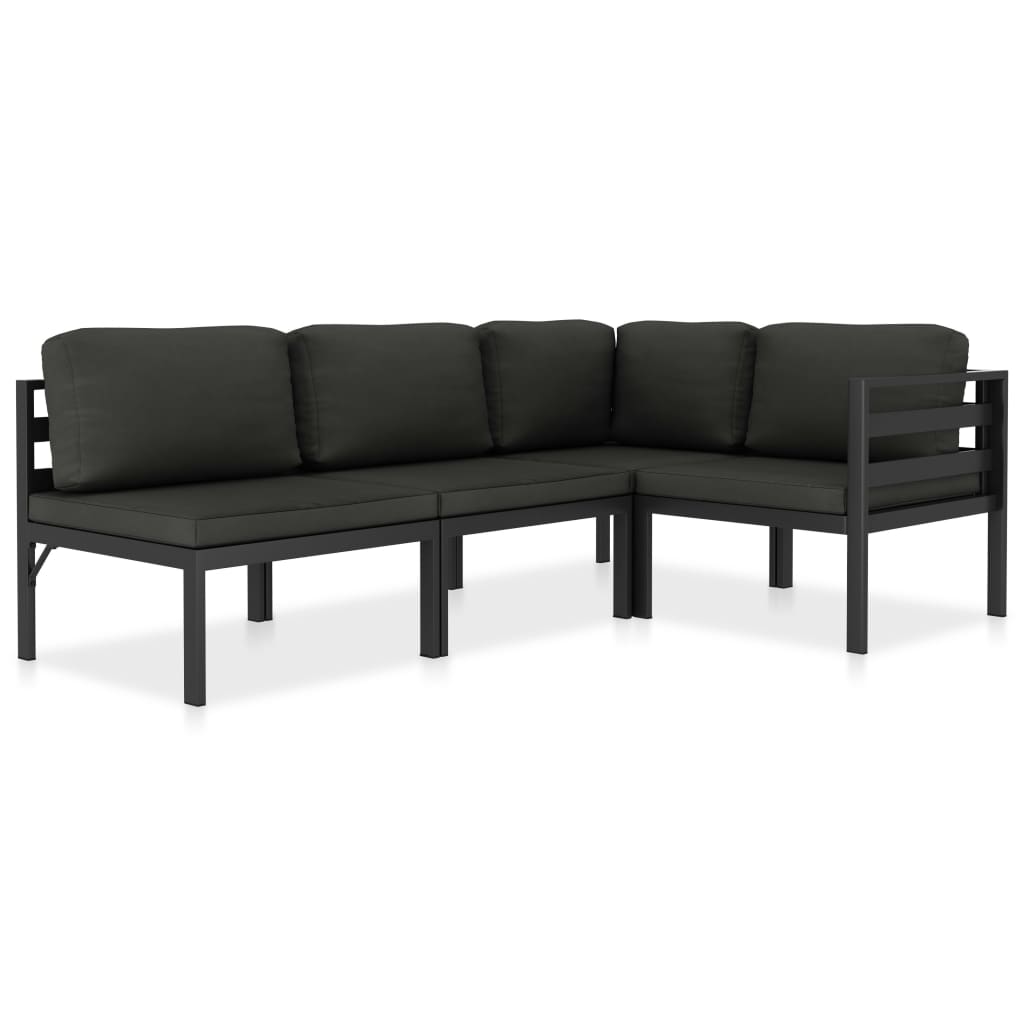 Set Mobilier De Grădină Cu Perne, 5 Piese, Antracit, Aluminiu