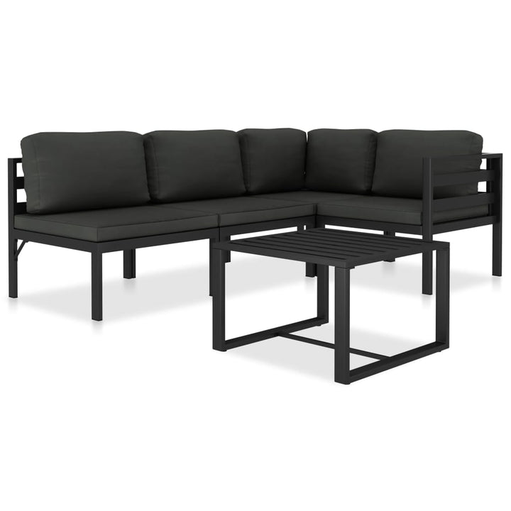 Set Mobilier De Grădină Cu Perne, 5 Piese, Antracit, Aluminiu