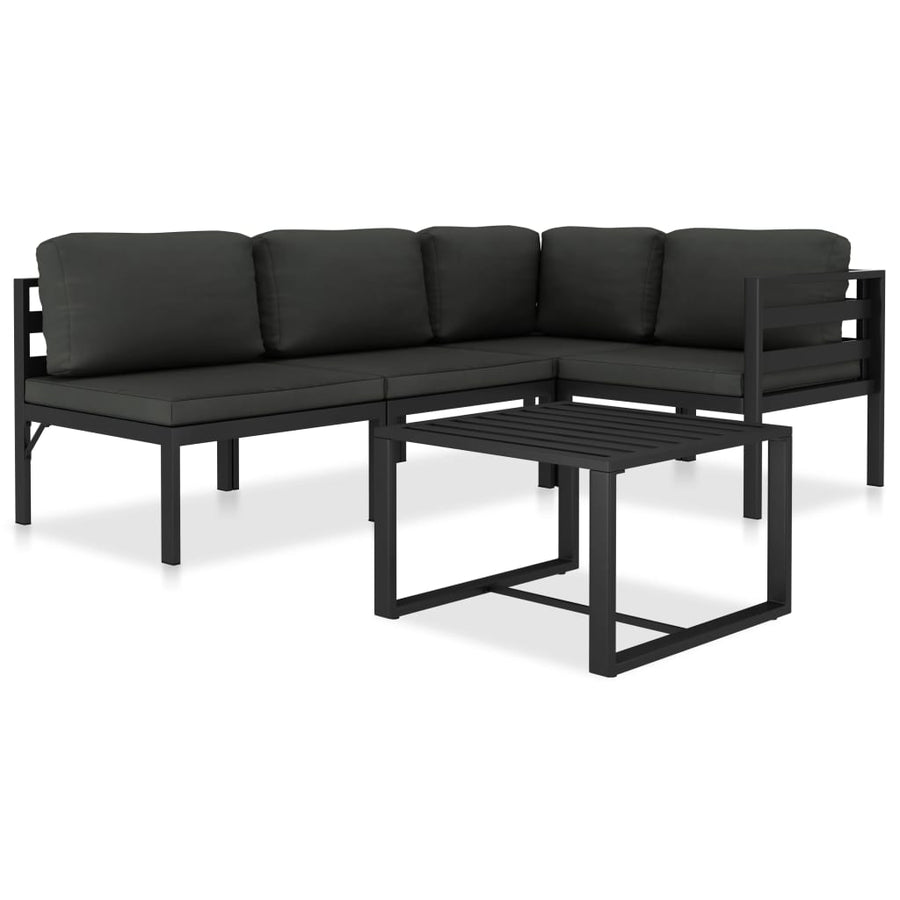 Set Mobilier De Grădină Cu Perne, 5 Piese, Antracit, Aluminiu