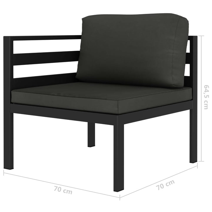 Set Mobilier De Grădină Cu Perne, 8 Piese, Antracit, Aluminiu