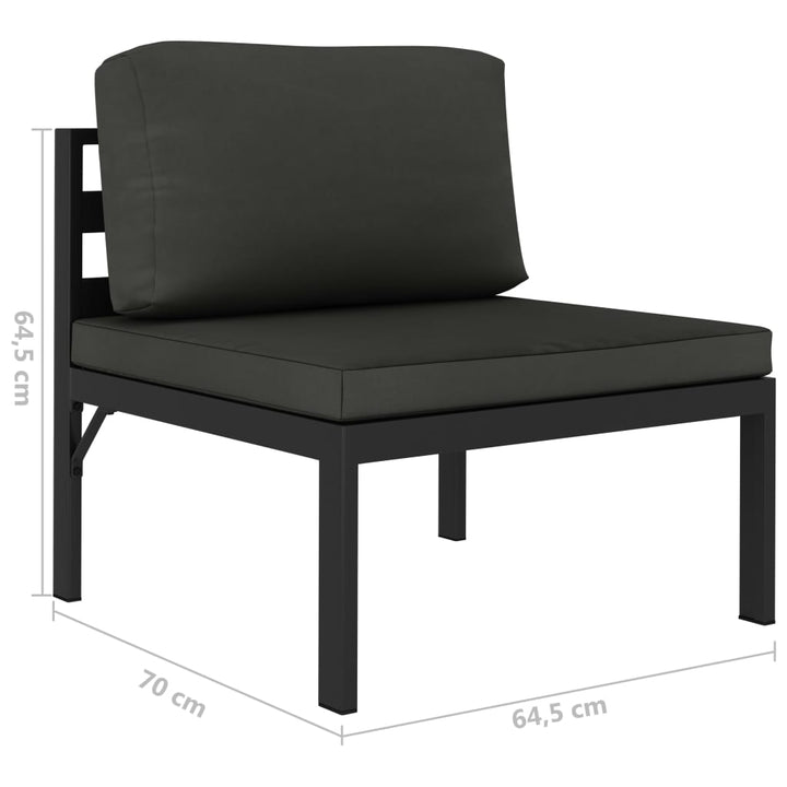 Set Mobilier De Grădină Cu Perne, 8 Piese, Antracit, Aluminiu