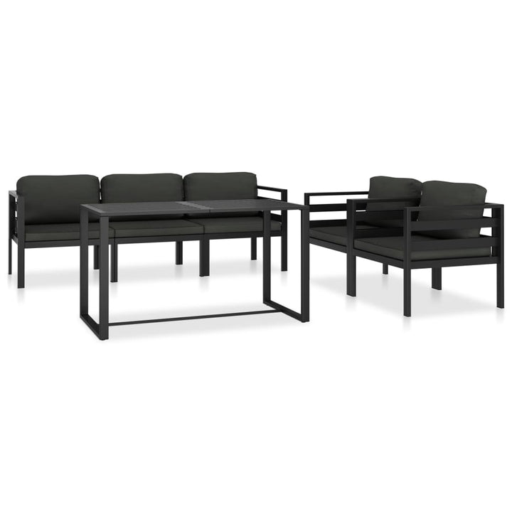 Set Mobilier De Grădină Cu Perne, 6 Piese, Antracit, Aluminiu