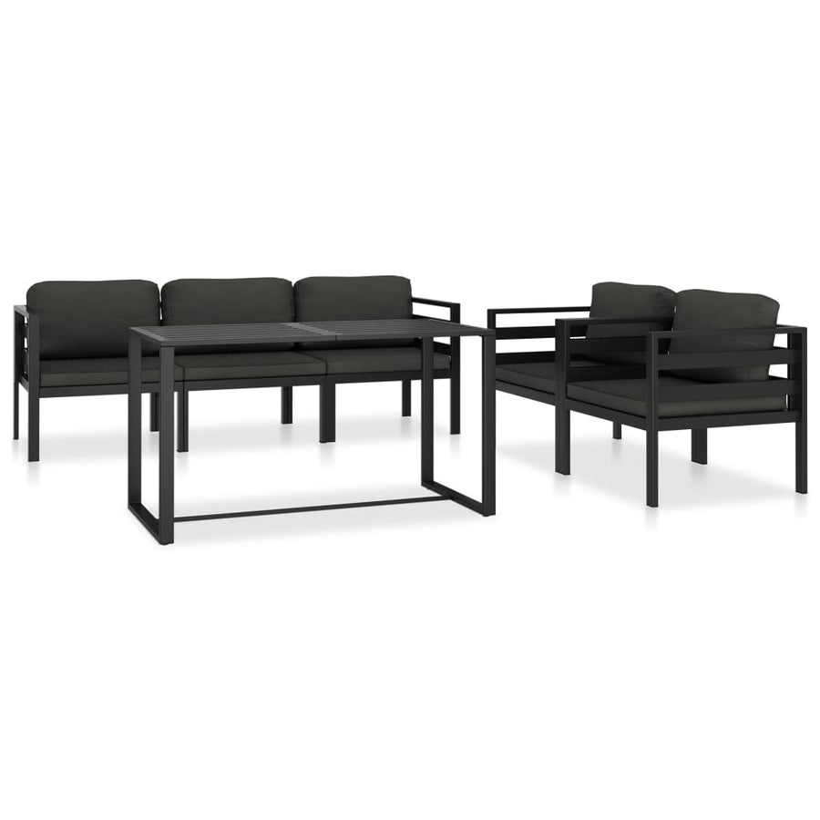 Set Mobilier De Grădină Cu Perne, 6 Piese, Antracit, Aluminiu