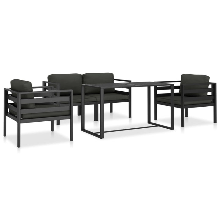 Set Mobilier De Grădină Cu Perne, 6 Piese, Antracit, Aluminiu