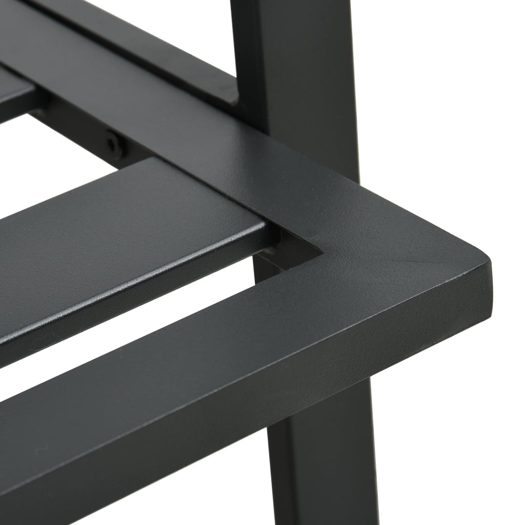 Set Mobilier Grădină Cu Perne, 4 Piese, Gri, Închis Aluminiu