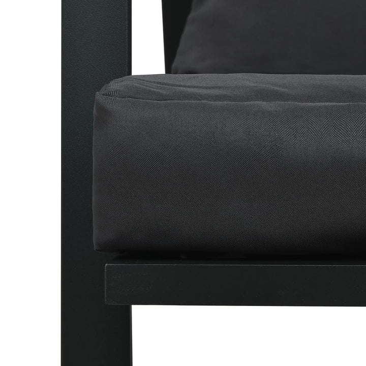 Set Mobilier Grădină Cu Perne, 4 Piese, Gri, Închis Aluminiu