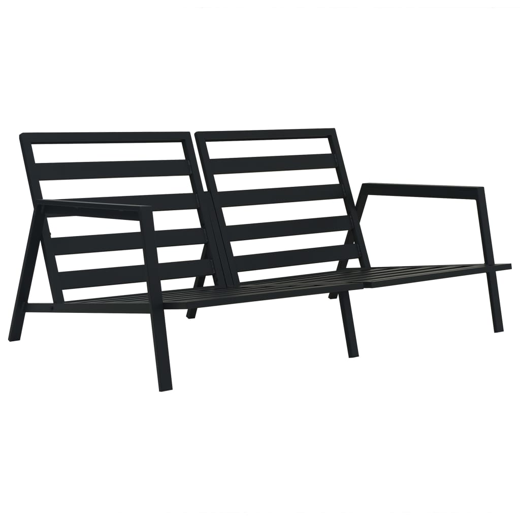 Set Mobilier Grădină Cu Perne, 4 Piese, Gri, Închis Aluminiu