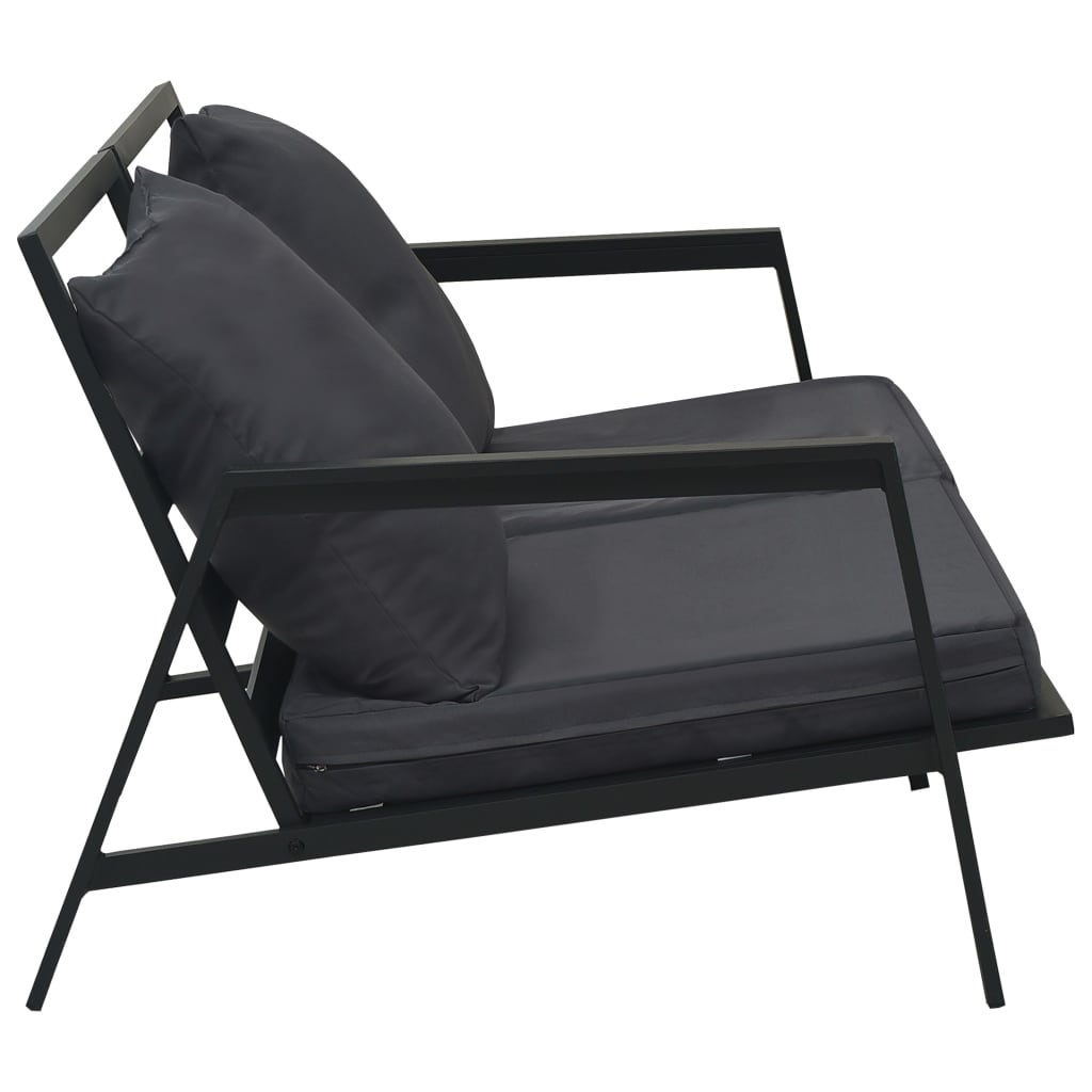 Set Mobilier Grădină Cu Perne 5 Piese Gri Închis Aluminiu