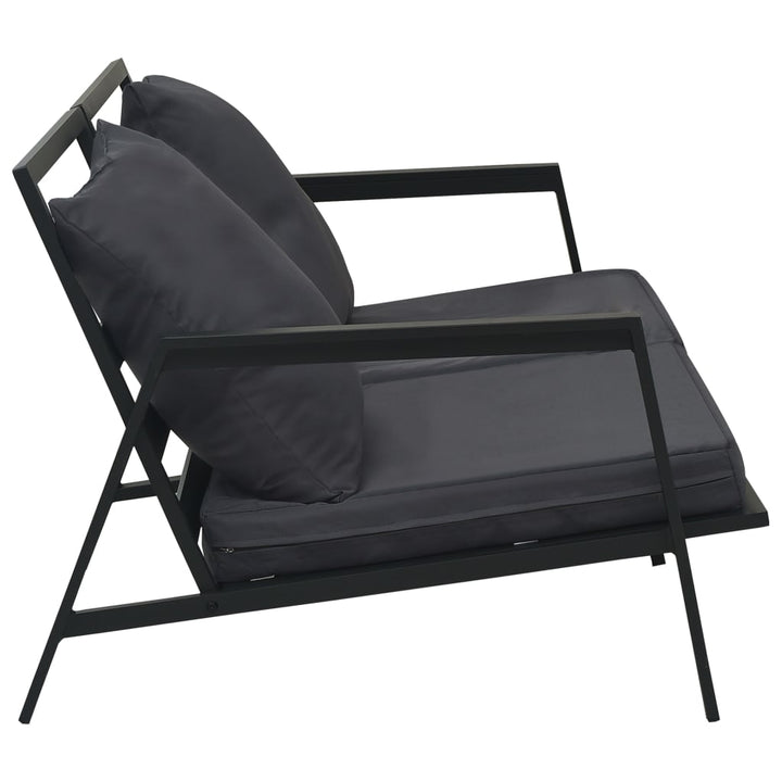 Set Mobilier Grădină Cu Perne 5 Piese Gri Închis Aluminiu