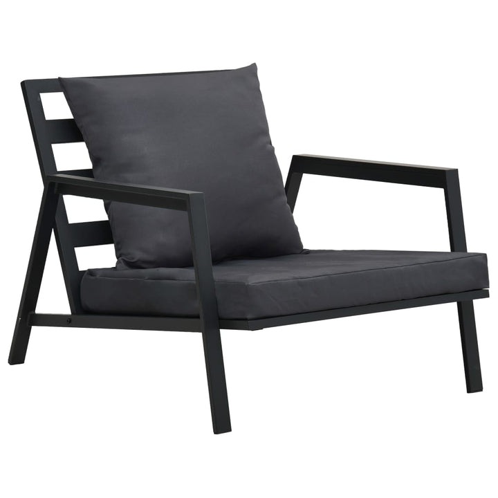 Set Mobilier Grădină Cu Perne 5 Piese Gri Închis Aluminiu