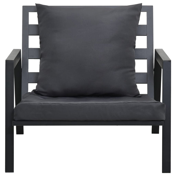 Set Mobilier Grădină Cu Perne 5 Piese Gri Închis Aluminiu