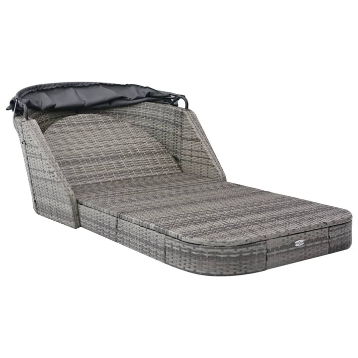 Șezlong Cu Copertină, Antracit, Poliratan