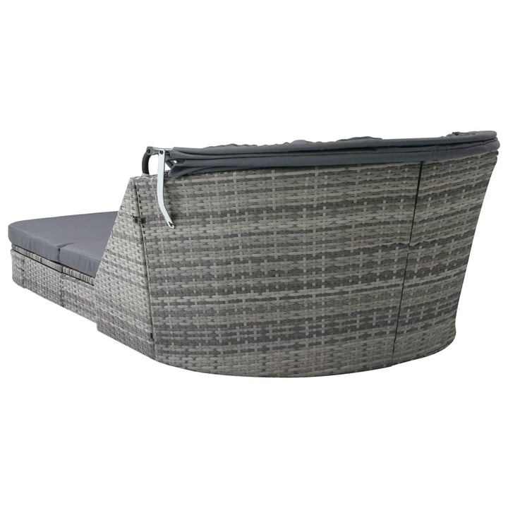 Șezlong Cu Copertină, Antracit, Poliratan