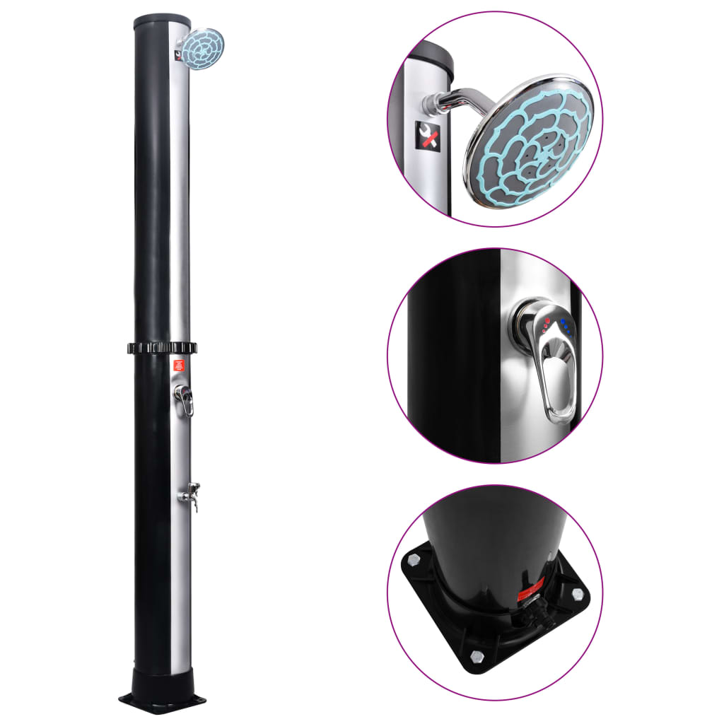 Duș Solar De Exterior Cu Cap De Duș Și Robinet, 40 L
