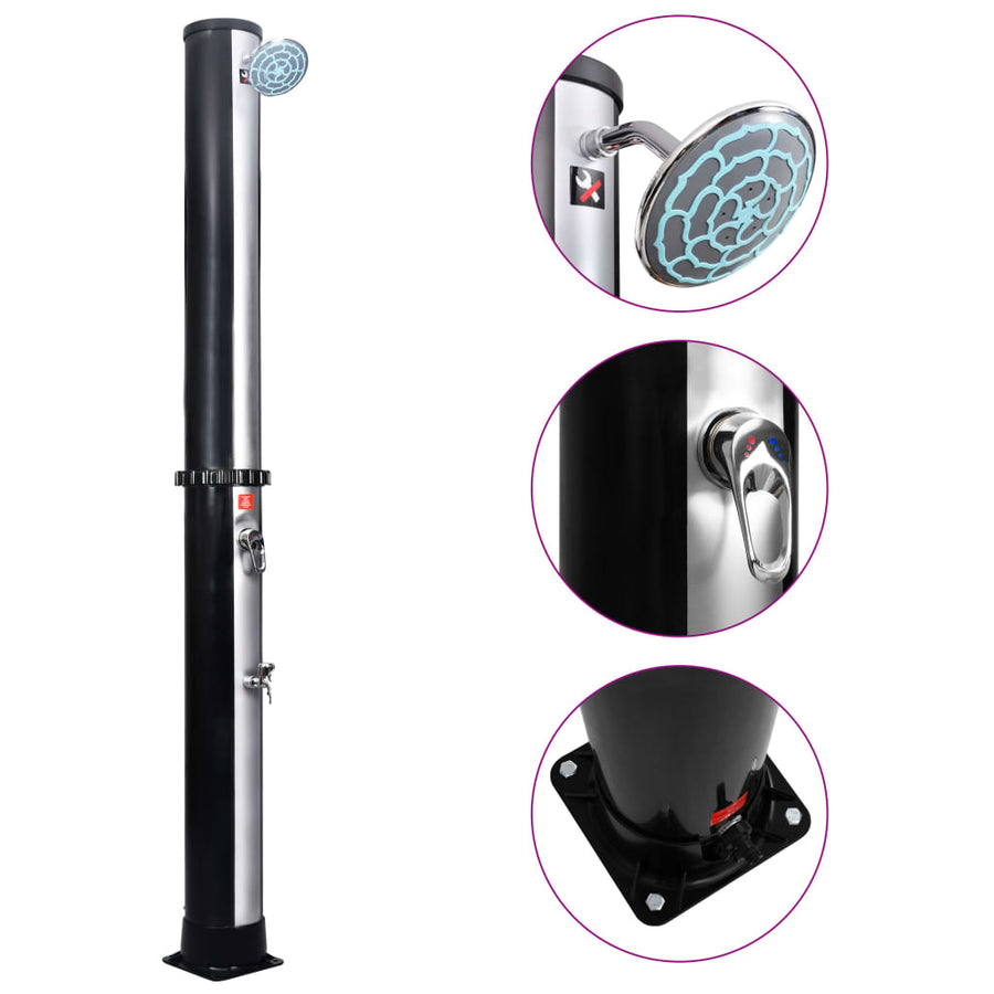 Duș Solar De Exterior Cu Cap De Duș Și Robinet, 40 L