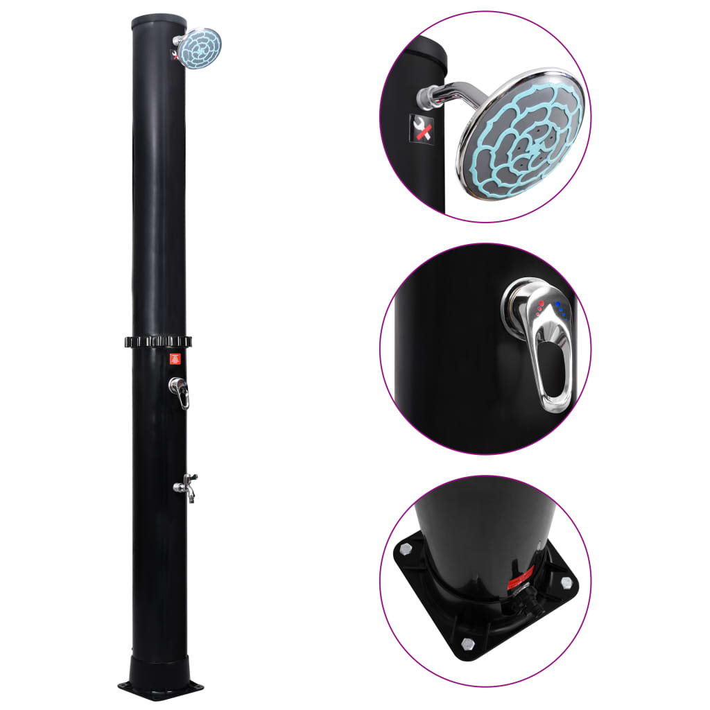 Duș Solar De Exterior Cu Cap De Duș Și Robinet, 40 L