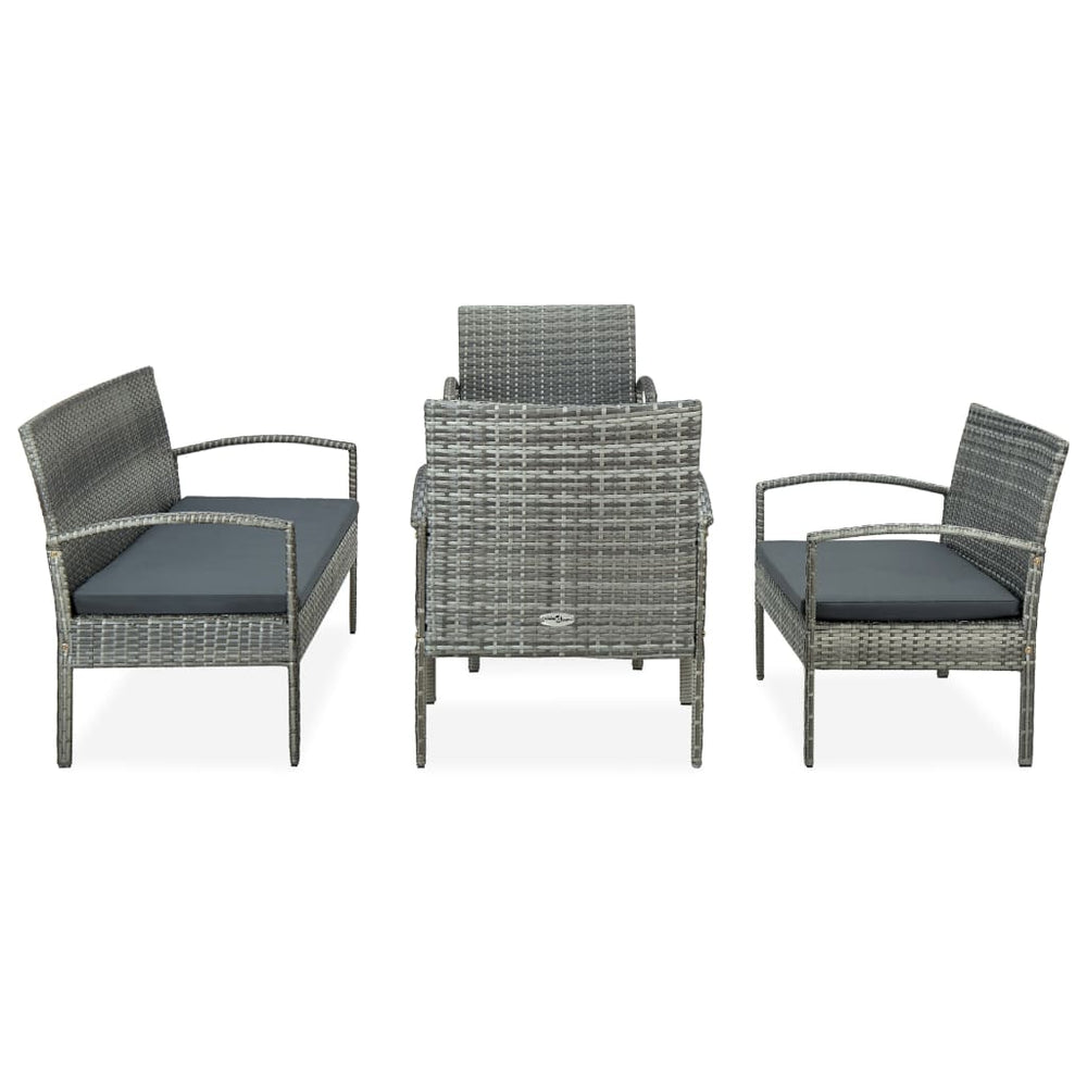 Set Mobilier De Grădină Cu Perne, 5 Piese, , Poliratan