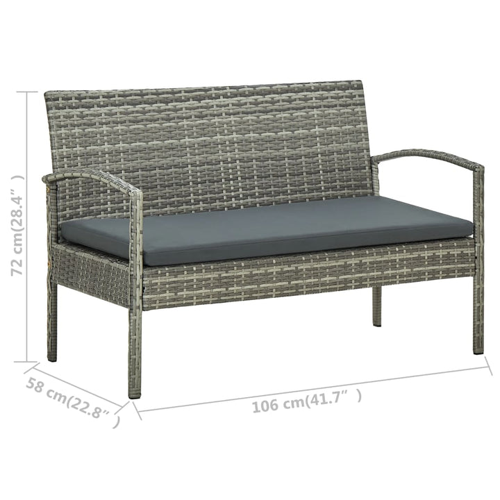 Set Mobilier De Grădină Cu Perne, 5 Piese, , Poliratan