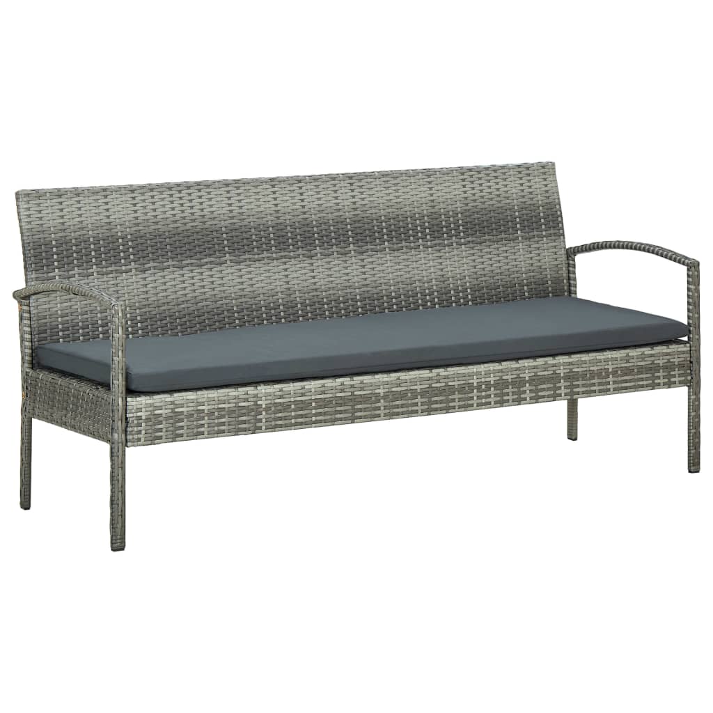 Set Mobilier De Grădină Cu Perne, 5 Piese, , Poliratan