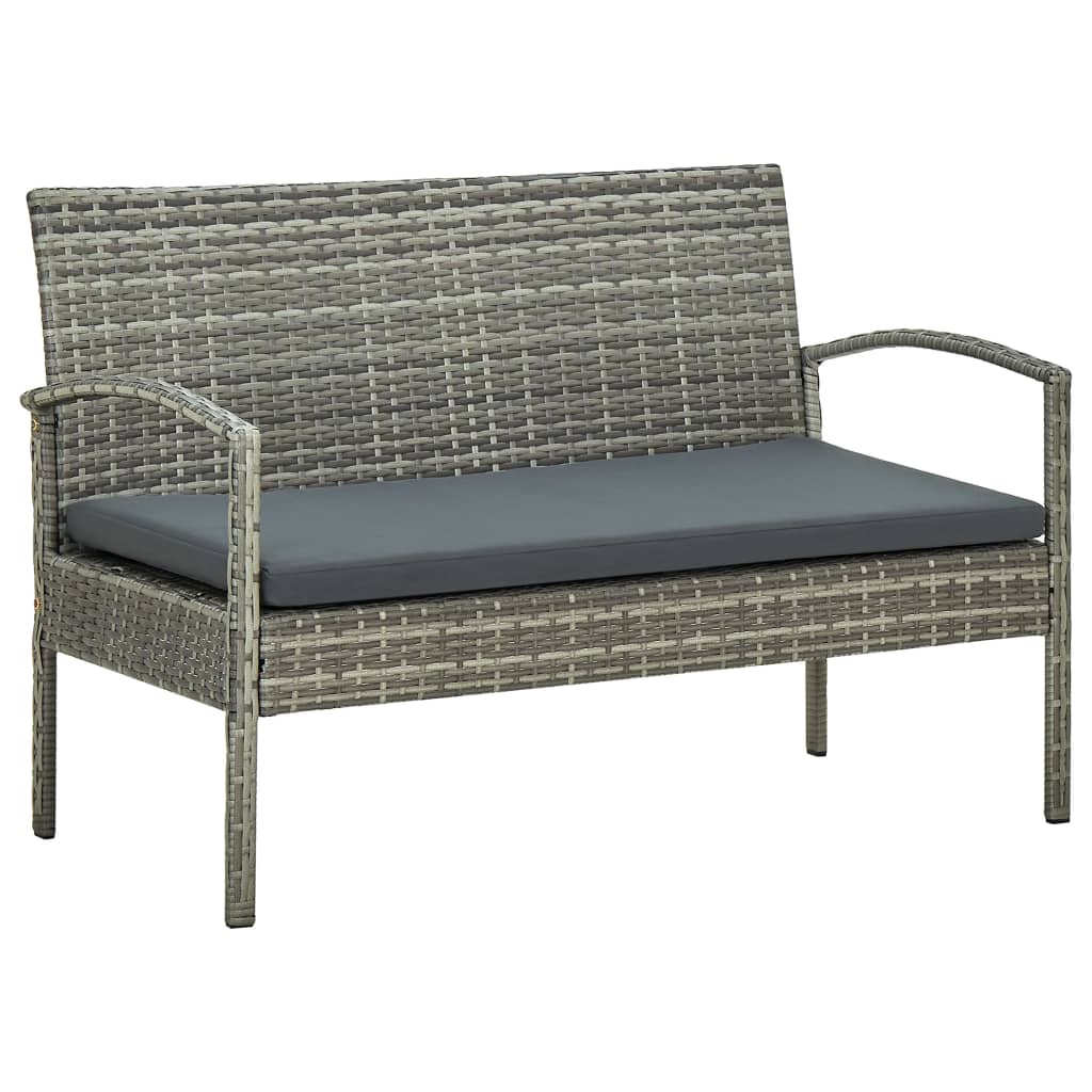 Set Mobilier De Grădină Cu Perne, 5 Piese, , Poliratan