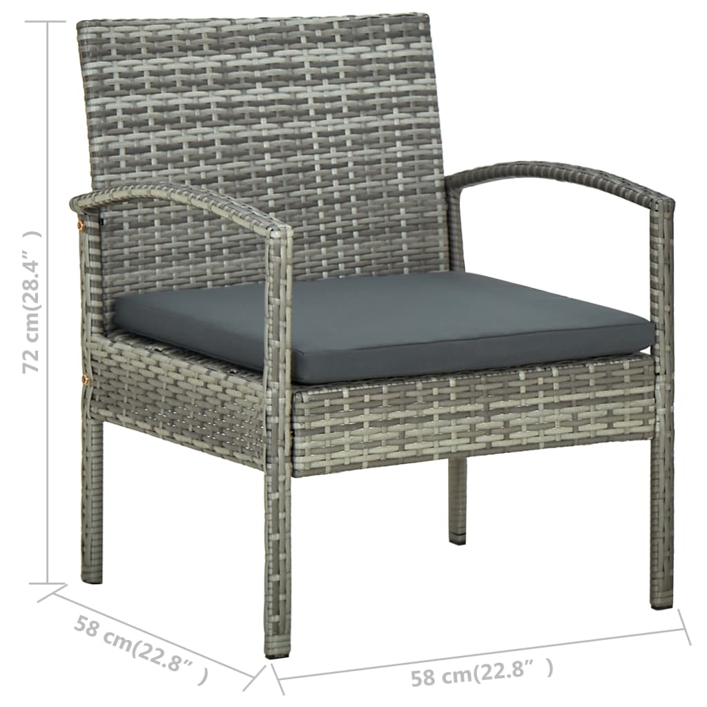 Set Mobilier De Grădină Cu Perne, 5 Piese, , Poliratan