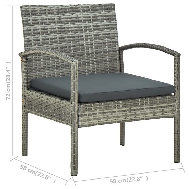 Set Mobilier De Grădină Cu Perne, 5 Piese, , Poliratan