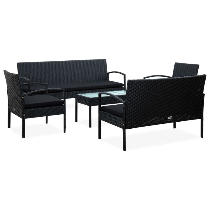 Set Mobilier De Grădină Cu Perne, 5 Piese, , Poliratan