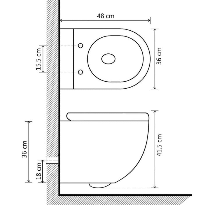 Vas Wc Suspendat Fără Ramă Cu Funcție De Bideu, , Ceramică