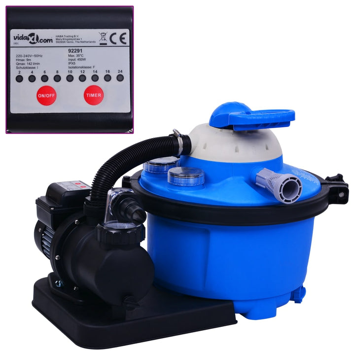 Pompă Filtru Cu Nisip, Cu Temporizator, 550 W