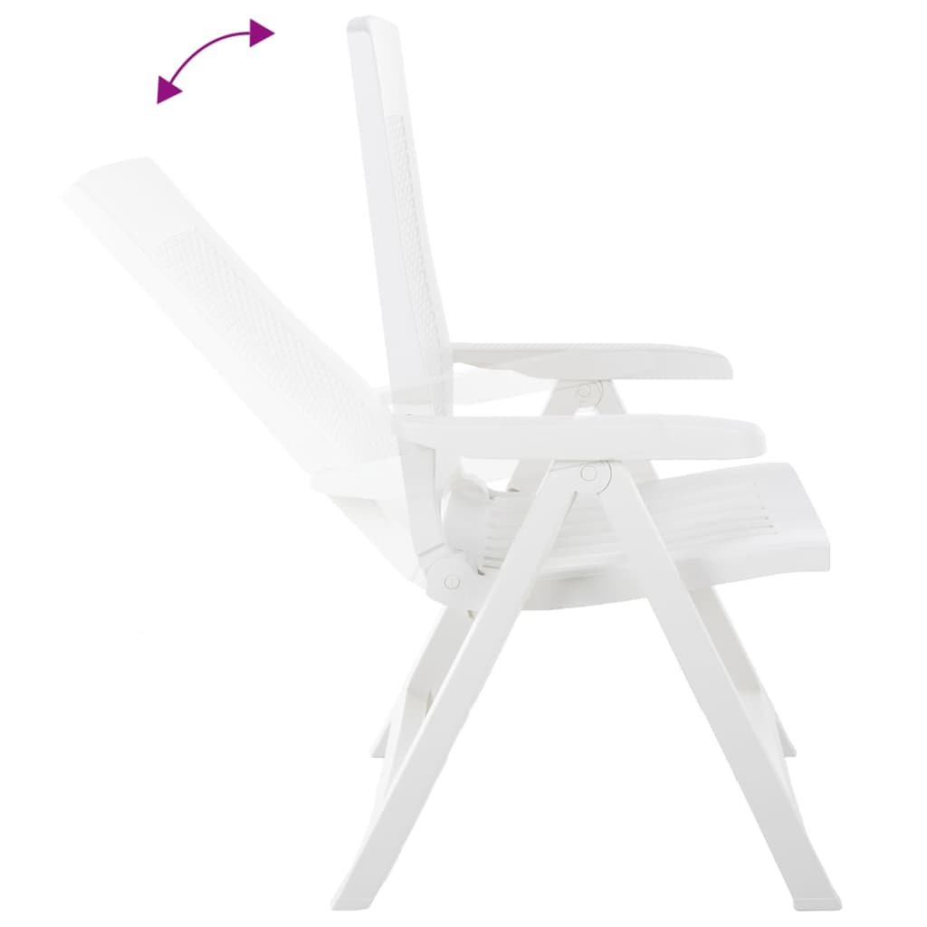 Scaune De Grădină Rabatabile, 2 Buc., , Plastic