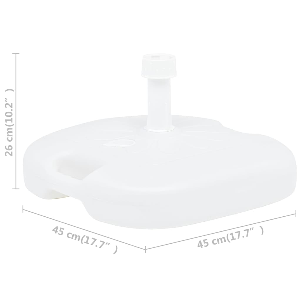 Suport Umbrelă, Alb, 16 L, Plastic, Umplere Cu Nisip/Apă